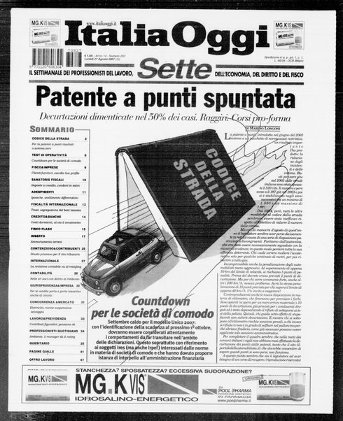 Italia oggi : quotidiano di economia finanza e politica